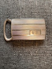 Webster Co vintage sterling silver engine stripe monogram belt buckle picture