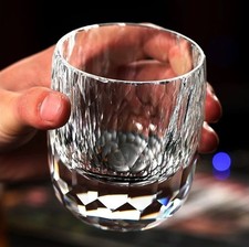 Crystal Glass Rocks Whiskey Glasses Old Fashioned Glass Cut Clear Diamonds 8oz picture