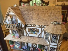 Large Tudor Doll House w/ Electric,  Extensions fully Furnished dolls much more picture