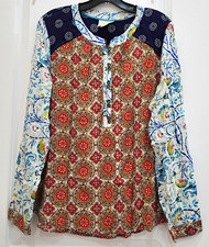 Maeve By Anthropologie Pullover blouse Top Women size 14, L Multicolor Long  Slv picture