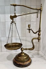 Antique Italian Chapman Weight Scale & Candle Holder Made In Italy picture