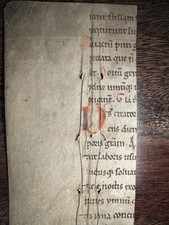 Medieval Manuscript Fragment on Parchment — St. Ambrose — c. 13th/14th Century picture