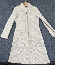 Mamovani Studio Coat Womens M Beige 70 Wool 30 Cashmere Long Knit Italy picture
