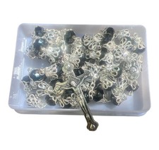 Unique Black Rose Shaped Crystal Rosary picture
