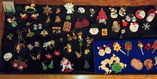 65 PC LoT Of MoStLy ALL ViNtAgE ChRiStMaS BrOoChEs & MoRe JeWeLrY LoT L@@k picture