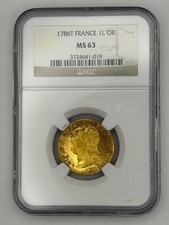 1786-T France 1 Louis d'Or Gold Coin – NGC MS63 | Louis XVI Pre-Revolution Gold picture