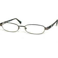 B.U.M. Equipment Busy BE5 Eyeglasses Gunmetal Oval Floral Temple 51-17-140 picture