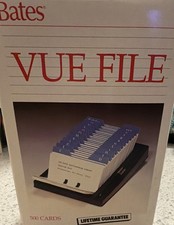 Vintage Bates VUE FILE Business Card Holder, Holds 500 Cards,New 1990s Receive 2 picture