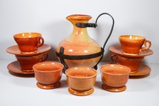 Vintage Gladding-McBean Franciscan El Patio Golden Glow Carafe/Pitcher Set picture