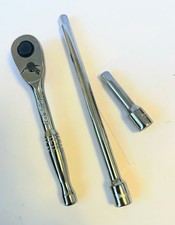 Duralast - 1/4” Dr - 5” Chrome Ratchet  Handle   w/ 2 extensions picture