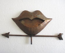 ANTIQUE WEATHERVANE COPPER LIPS EMBOSSED DETAILED picture