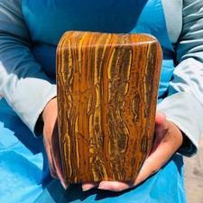 9.21LB Large Natural Tigers Eye Quartz Crystal Rough Mineral Specimen Healing picture