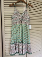 NWT Japna Dress Women’s XL Green Floral Babydoll Ruffle Fairy Cottage Boho picture
