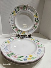HEREND HUNGARY VILLAGE POTTERY Handpainted Floral Motifs And Lattice Design... picture