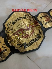 TNA World Heavyweight Championship Belt –Gold Plated–4mm zinc–Real Leather strap picture