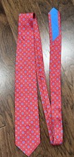 Italo Ferretti Red Medallion Silk Necktie 3.25” Wide picture