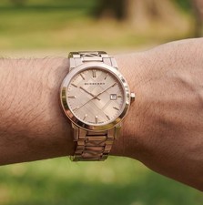 BURBERRY WATCH ROSE GOLD DIAL AND STAINLESS STEEL ROSE GOLD STRAP BU9039 GENUINE picture