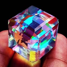 101 CT Rainbow Color Mystic Topaz Cube Cut Stunning Certified Loose Gemstone picture