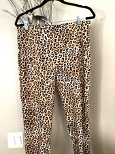 Chico's black and brown leopard straight leg women's pants, size 1 (8) picture