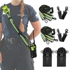 Firefighter Radio Strap and Holder | Reflective Adjustable Shoulder Mic Holder picture