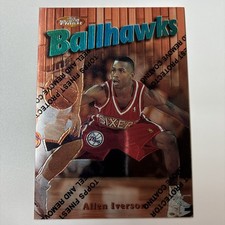 1997 TOPPS FINEST #57 ALLEN IVERSON BALLHAWKS PROMO WITH COATING picture