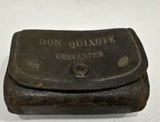 RARE Antique Miniature Leather Bound Book Don Quixote delaMancha 1930 5.5cm Tall picture