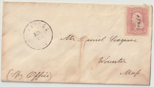 1860s Cover to Daniel Seagrave Worcester Spy Printer 3c Washington Sturbridge picture
