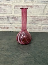 Vintage Fenton Cranberry Opalescent Swirl Barber Bottle Beautiful Pink Glass picture