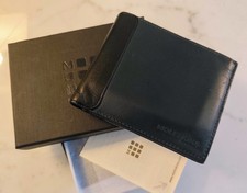 MOLESKINE MENS BLACK AND BLUE TWO-TONE LEATHER BOOK WALLET NEW FULL SET picture