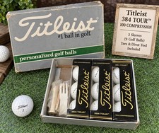 Vintage NOS Titleist 384 Tour 100 Compression Balata Golf Balls 9 Balls Box USA picture