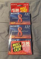 Sony Video8 120 Min Recordable Camcorder Tape Cassette P6-120MP 3 Pack picture
