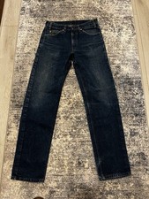 Vintage Levis 20505 Jeans 33x34 Blue Dark Wash Orange Tab USA 80s 70s picture