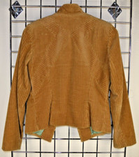 Vintage Corduroy Jacket Size S/M 70s Lite Brown Green Lining Back Detail USA MCM picture