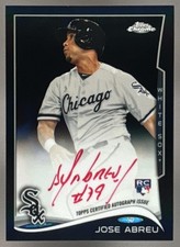 Jose Abreu 2014 Topps Chrome Rookie Red Ink Auto Black Refractor 25/25 White Sox picture