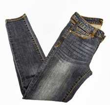 Bebe Blue Heartbreaker Skinny Denim Stretch Mid Rise Jeans Women's Pants Size 28 picture