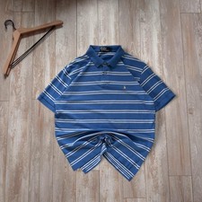 Vintage 90s Polo Ralph Lauren y2k striped polo shirt blue essential picture