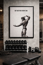 Arnold Schwarzenegger Motivational Gym Poster – Bodybuilding Fitness Wall Art picture