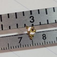 Vintage Tiny Shriners Crescent Star Lapel Pin Gold Enamel Masonic Fraternal picture