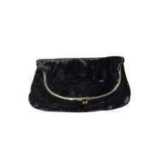 Vintage Ingber & Co. Black Velvet Kisslock Clutch Purse picture