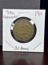 1910 John Wanamaker Philadelphia Christmas Token Santa Merry Christmas AU picture