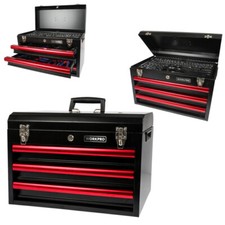 WORKPRO 408PC Mechanics Tool Set Socket Wrench with 3Drawer Heavy Duty Metal Box picture