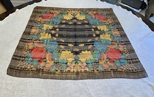Metropolitan Museum Of Art 100% Silk Scarf Fruit Print Gold Metallic Accents picture