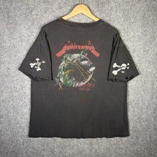 Vintage Metallica Shirt Mens Large Black 90s Faded USA Justice For All Metal USA picture