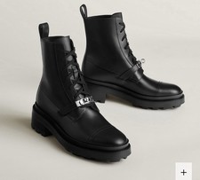 Hermes Funk Motorcycle Ankle boot - Black W Kelly Buckle - 40  US 9.5-10 picture