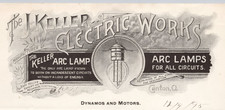 1895 J Keller Electric Works Keller Arc Lamp Canton OH Letterhead BH1-13 picture