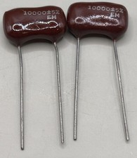Vintage El-Menco (EM) 1000 pF ±5% radial lead dipped capacitor - QTY 2 NOS picture