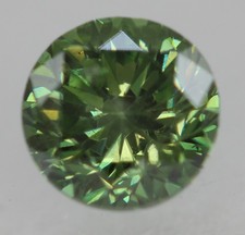 Cert 0.54 Carat Vivid Green VS2 Round Brilliant Natural Enhanced Diamond 4.89mm picture