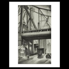 Louis Lozowick - Under the Bridge (1930) Art Card Print picture