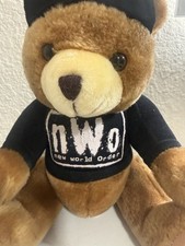 Vintage nWo New World Order Teddy Bear Plush WCW Wrestling 10” 1990s picture
