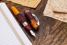 Conklin Spectra Fusion Burgundy Maple Wood Limited Edition Fountain Pen Unique picture